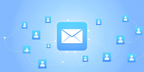 People online network and email communication concept