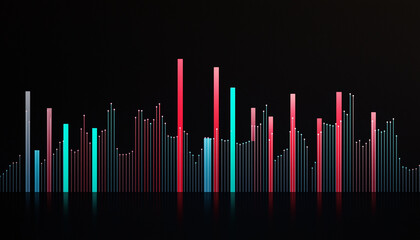 Poster - Abstract music design with sound wave equalizer illustration shows audio growth and digital light in a vector format