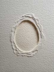 Leinwandbilder - Pressed Egg Outline on Textured Recycled Paper Showcases Nature-Inspired Art and Sustainable Craftsmanship in a Minimalist Design Generative AI