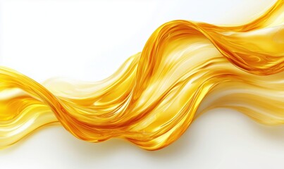 Poster - golden fluid wave abstract design with smooth flowing texture and glossy finish