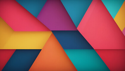 Poster - Brightly colored geometric background with color gradients and copy space. High resolution abstract illustration in 4k resolution.