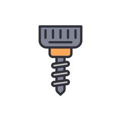 Poster - Isolated graphic representation of a screw drill tool on a black background