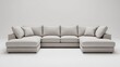 © Talha - Light grey background with spacious sectional sofa