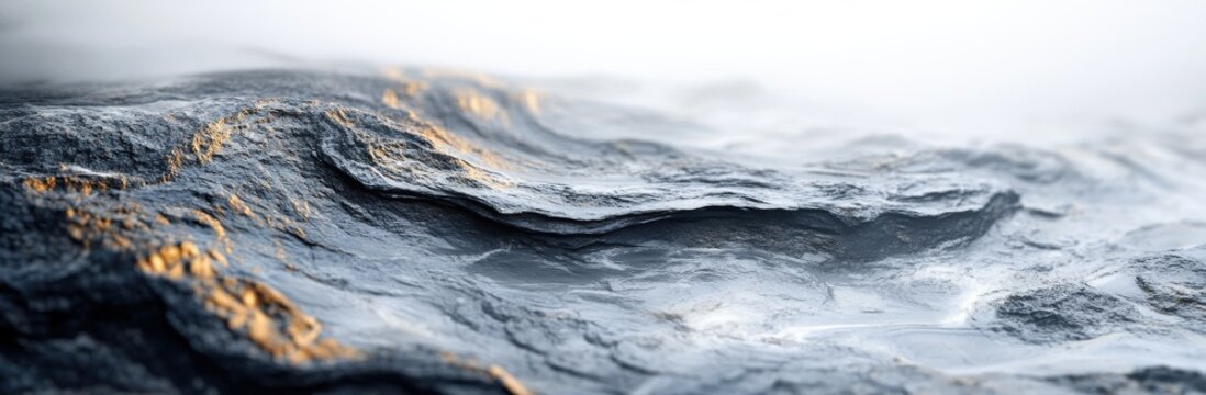 Abstract Digital Landscape Gray, Blue, and Gold Textured Terrain