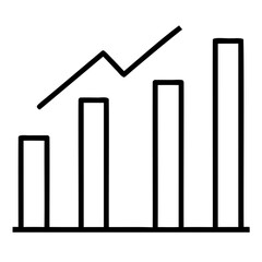 Poster - Business growth chart icon showing financial success and upward trend in sales and market performance analysis isolated on transparent background