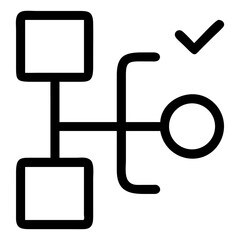 Aufkleber - Flowchart process diagram with check mark for task completion and workflow optimization design concept isolated on transparent background