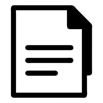 Document file icon vector graphic symbol representing paperwork and information in a clean modern style design isolated on transparent background