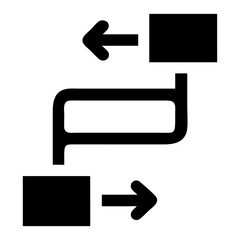 Aufkleber - Flowchart process diagram with arrows and blocks for data analysis and workflow visualization tool isolated on transparent background