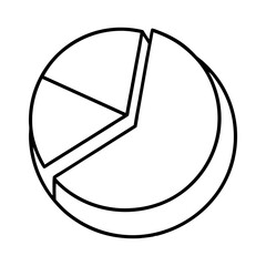 Aufkleber - Pie chart diagram infographic data visualization business presentation report statistic graph vector outline isolated on transparent background