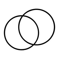Poster - Overlapping circles diagram venn simple geometric shape illustration graphic design element vector image asset isolated on transparent background