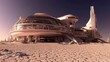 © Artajar - Futuristic research outpost on martian surface showcasing cutting-edge architectural design in a science fiction setting for space exploration