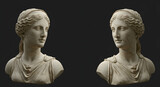 Elegant Marble Bust of Classical Female Sculpture with Detailed Features