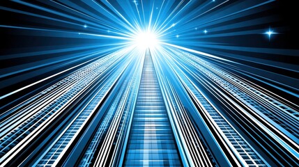 Blue technology data stream abstract background with light effect modern digital future innovation network connection concept
