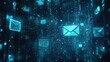 © abdul - Digital communication network.  Abstract representation of emails, data, and messages floating in a digital space