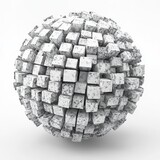Abstract sphere of clustered cubes