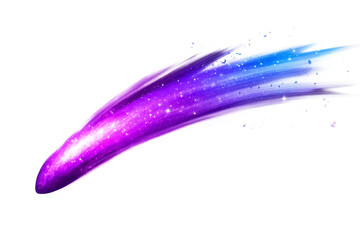 Wall Mural - streaking cosmic trail with starry lights, cut out transparent