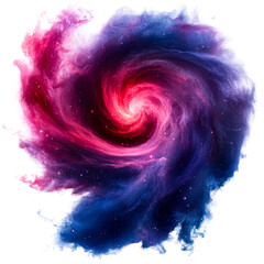Wall Mural - vortex shaped nebula swirling with stars and cosmic dust, cut out transparent