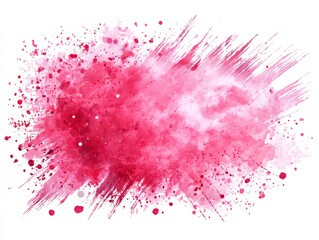 Leinwandbilder - Abstract Crimson Splash: Vibrant Watercolor Texture with Dynamic Strokes and Splatters on White Background