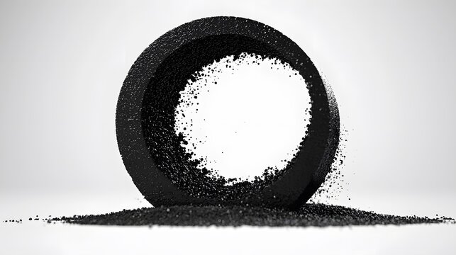 Abstract Black Ink Circle Shape Minimalist Design