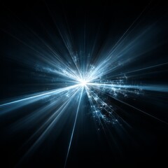 Aufkleber - Ethereal Radiance: A Burst of Light and Energy Illuminating the Dark Void with Fractal Patterns and Dynamic Rays