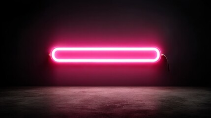 Aufkleber - Glowing Pink: A Neon Sign Illumination over an Empty Stage with Textured Flooring and a Dark Background.