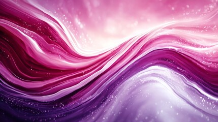 Poster - Luminous Flow: Abstract waves of vibrant pink and purple hues with shimmering highlights, a dreamy and dynamic background.