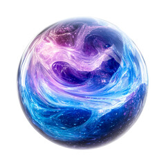 Wall Mural - glowing plasma sphere, cosmic energy inside bubble, cut out transparent