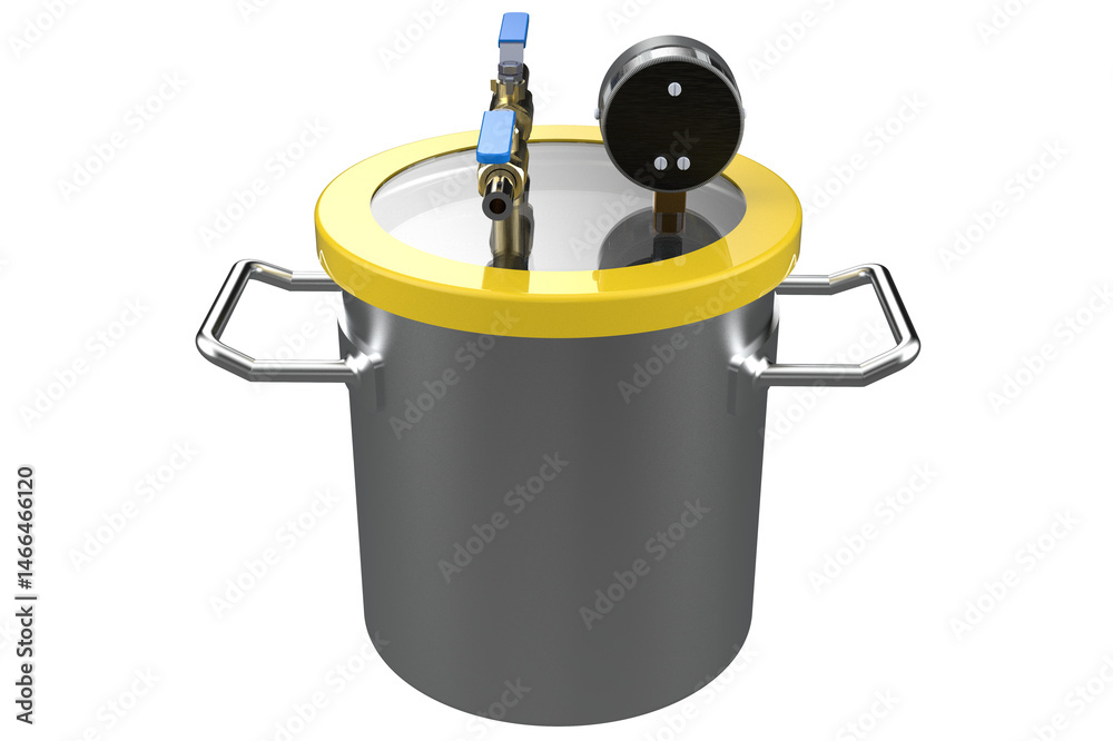 Manometer Inlet Port Ilustracja bez tantiem: Compact Vacuum Chamber Stainless Steel with ...