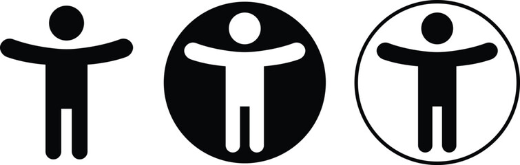 Poster - Accessibility icons set in flat styles. Simple vectors illustration. Universal access symbols isolated on transparent background. Blind disability people or visually impaired access the web buttons.