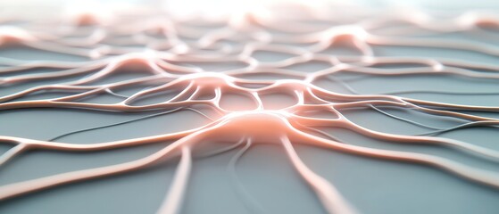 Poster - abstract network concept. connection structure with glowing nodes. neural network background. interc