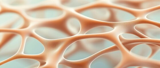 Poster - Interconnected network structure resembling neural networks with soft orange color against light background showing abstract connections