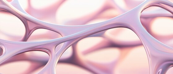 Poster - Networks of Pale Rose Lines Intertwined. Complex Geometric Pattern. Interconnected System. Abstract Background of Neural Networks. Mesh Structure. Connected Nodes. Artificial Intelligence.