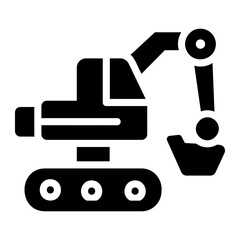 Wall Mural - excavator solid icon