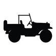 © Tanjila - military jeep , black and white illustration of vehicles.