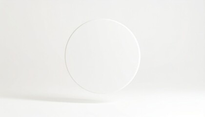 Poster - Floating circular object display minimalist studio setup product photography bright environment close-up view conceptual art