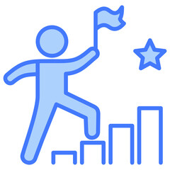 Poster - Achieving Goal Blue Icon