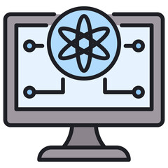Poster - Computer Science Lineal Color Icon