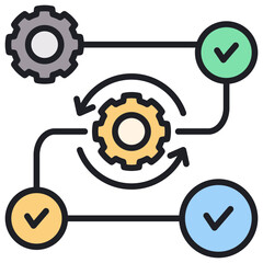 Poster - Process Lineal Color Icon