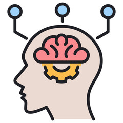Poster - Psychology Lineal Color Icon