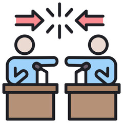 Poster - Opposition Lineal Color Icon