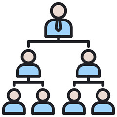 Poster - Organization Structure Lineal Color Icon