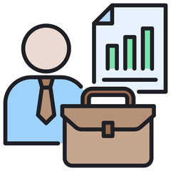 Poster - Business Lineal Color Icon