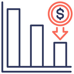 Poster - Reduce Cost Dual Tone Icon