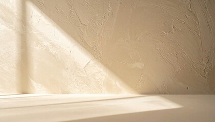 Poster - Natural light shadow play on textured wall indoor space photography minimalist aesthetic close-up ambient concept