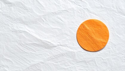 Poster - Abstract design featuring bright orange circle on textured white background artistic composition minimalist style contemporary art