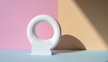 Poster - Artistic display of minimalist sculpture studio setting photography contemporary aesthetic direct view visual concept