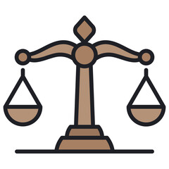 Poster - Scales Of Justice Lineal Color Icon