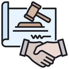 Poster - Contract Law Lineal Color Icon