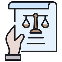 Poster - Legal Document Lineal Color Icon