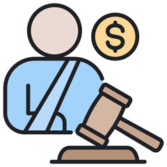 Poster - Tort Law Lineal Color Icon